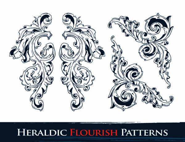 free vector Ornate Pattern Vector Material Ornate Lace Patterns